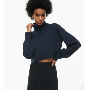 Wilfred Rebecca Ribbed cropped turtleneck sweater Black Size Large